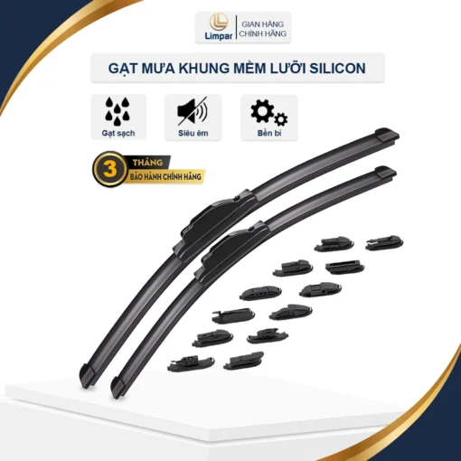 Ảnh bìa gạt mưa khung mềm lưỡi silicon Limpar chính hãng