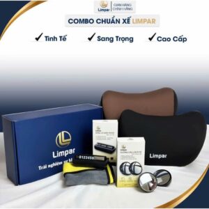 [ COMBO CHUẨN XẾ ] Set quà tặng Limpar gối tựa đầu, khăn microfiber, bảng số điện thoại,gương cầu lồi kèm thiệp và hộp